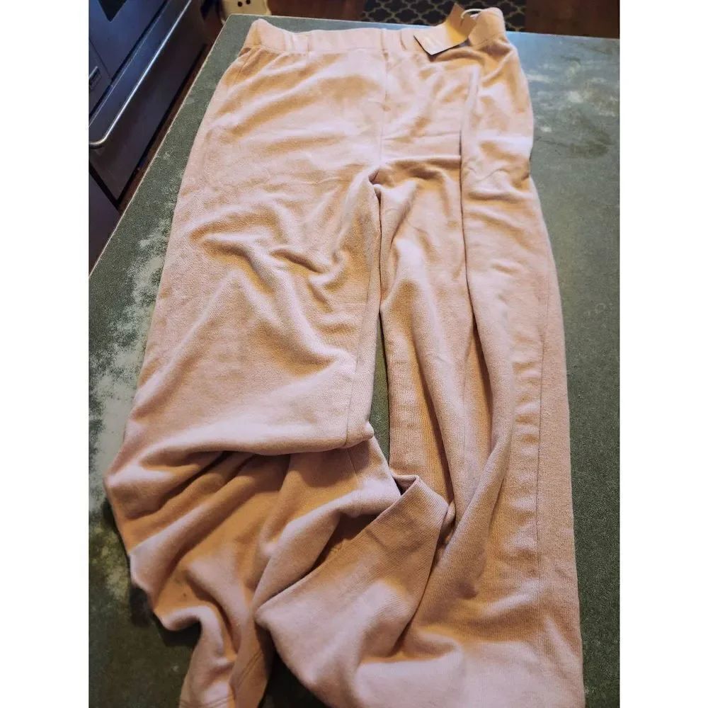 NWT Reformation Cirrus Crop Straight Leg Knit Pants Pink sz XL